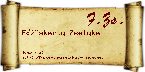 Fáskerty Zselyke névjegykártya